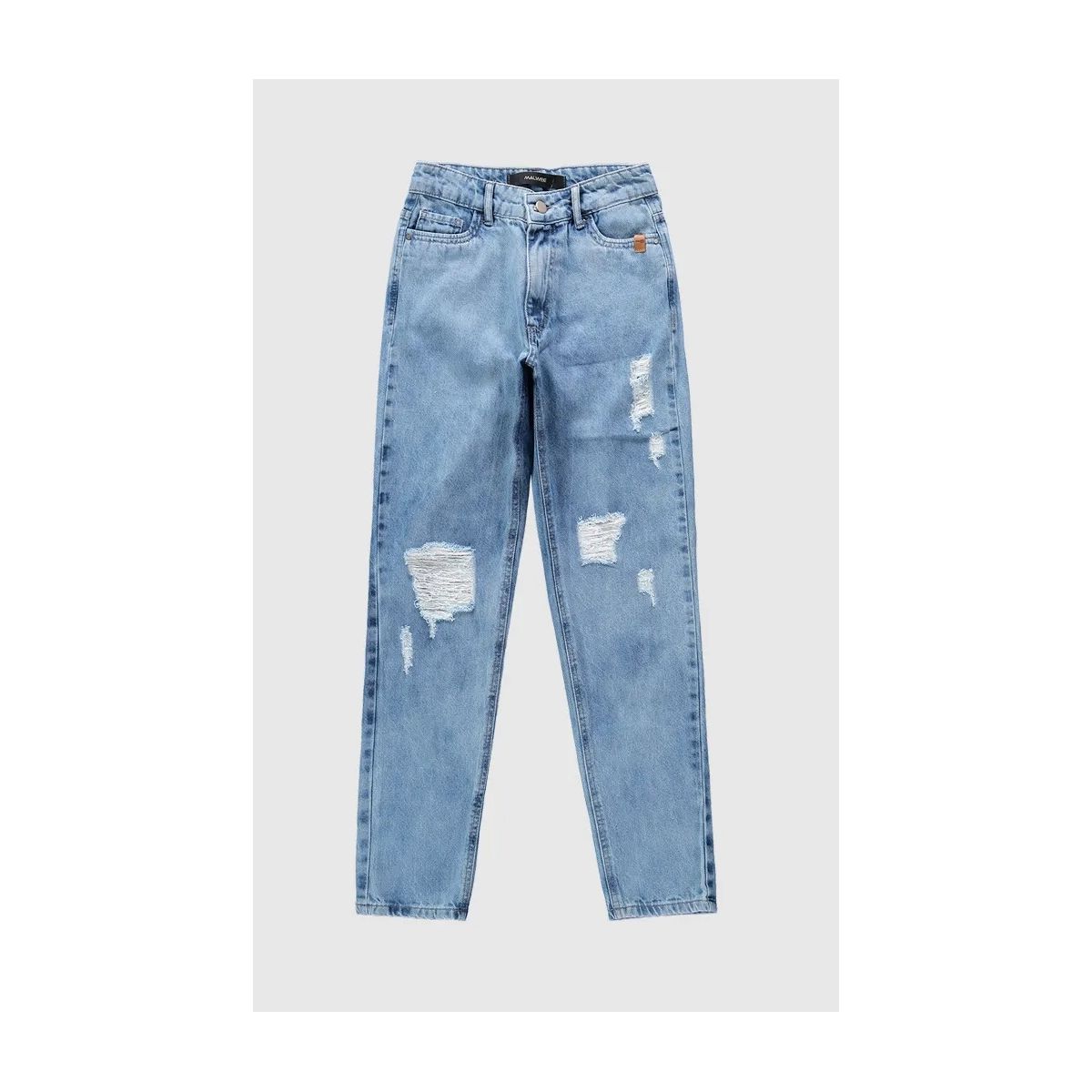 Calça Menina Mom Com Puídos Em Jeans 100% Algodão ... - Fátima Modas