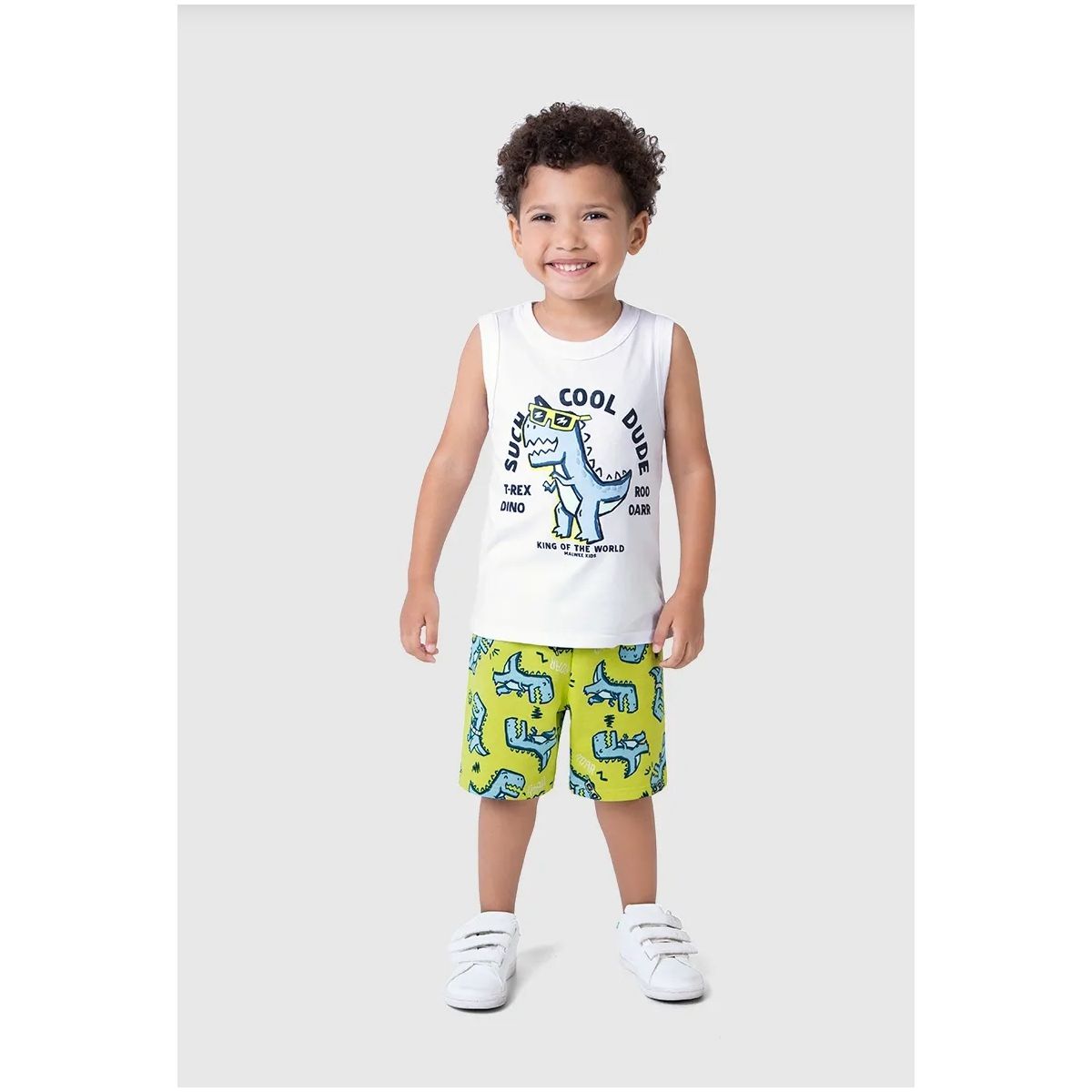 Conjunto Infantil Menino Regata T-Rex Dino Em Algo... - Fátima Modas