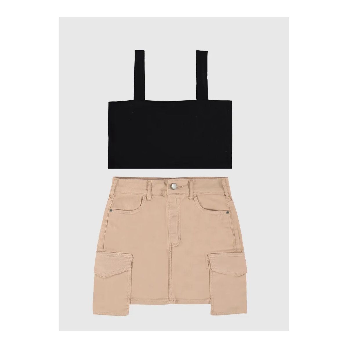 Conjunto Menina Regata Cropped E Saia Malwee Kids - Fátima Modas