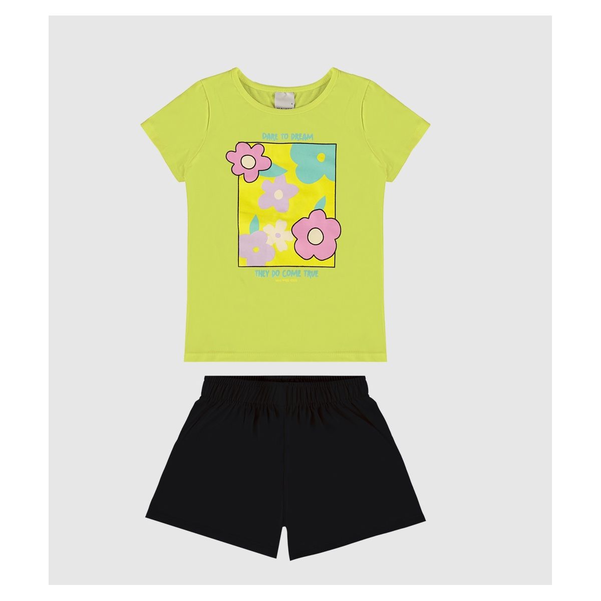 Conjunto Infantil Menina Let Your Heart Em Algodão... - Fátima Modas