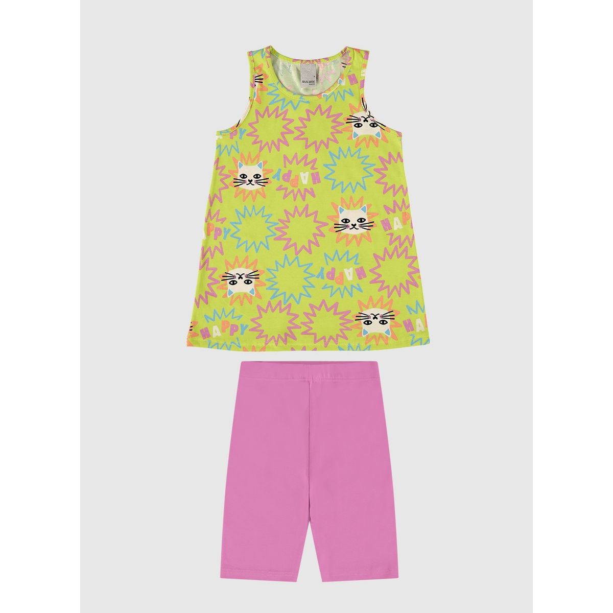 Conjunto Infantil Menina Regata Estampada E Bermud... - Fátima Modas