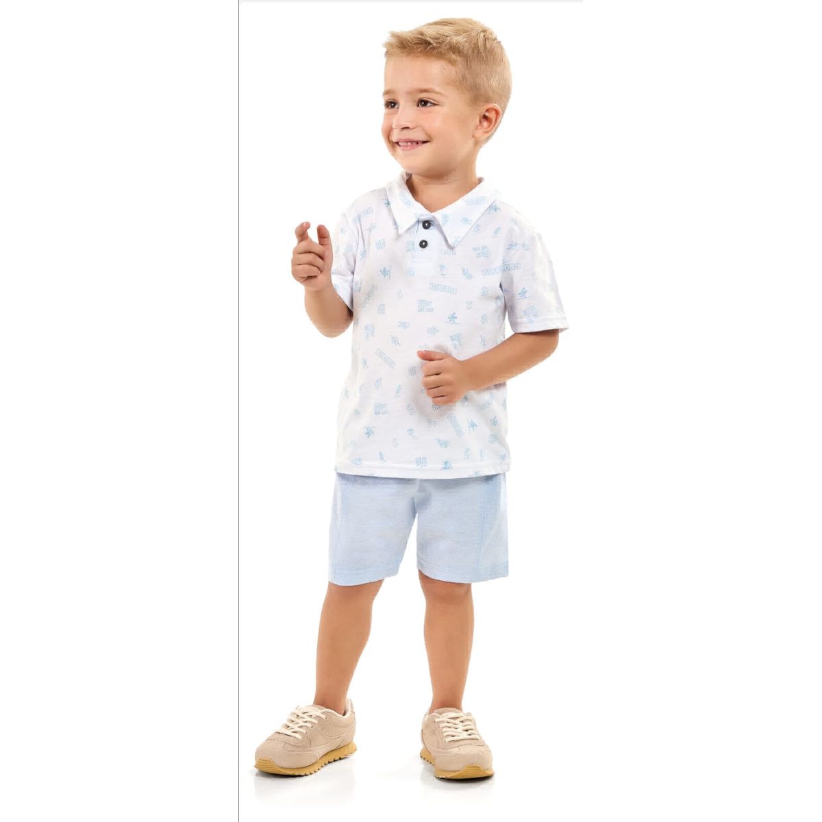 Conjunto Infantil Curto Kamylus Casual Menino - Br... - Fátima Modas