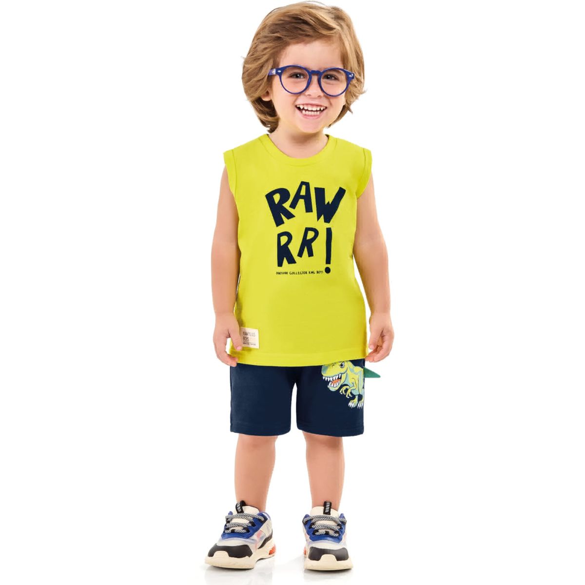 Conjunto Curto Infantil Kamylus Estampado Menino - Fátima Modas