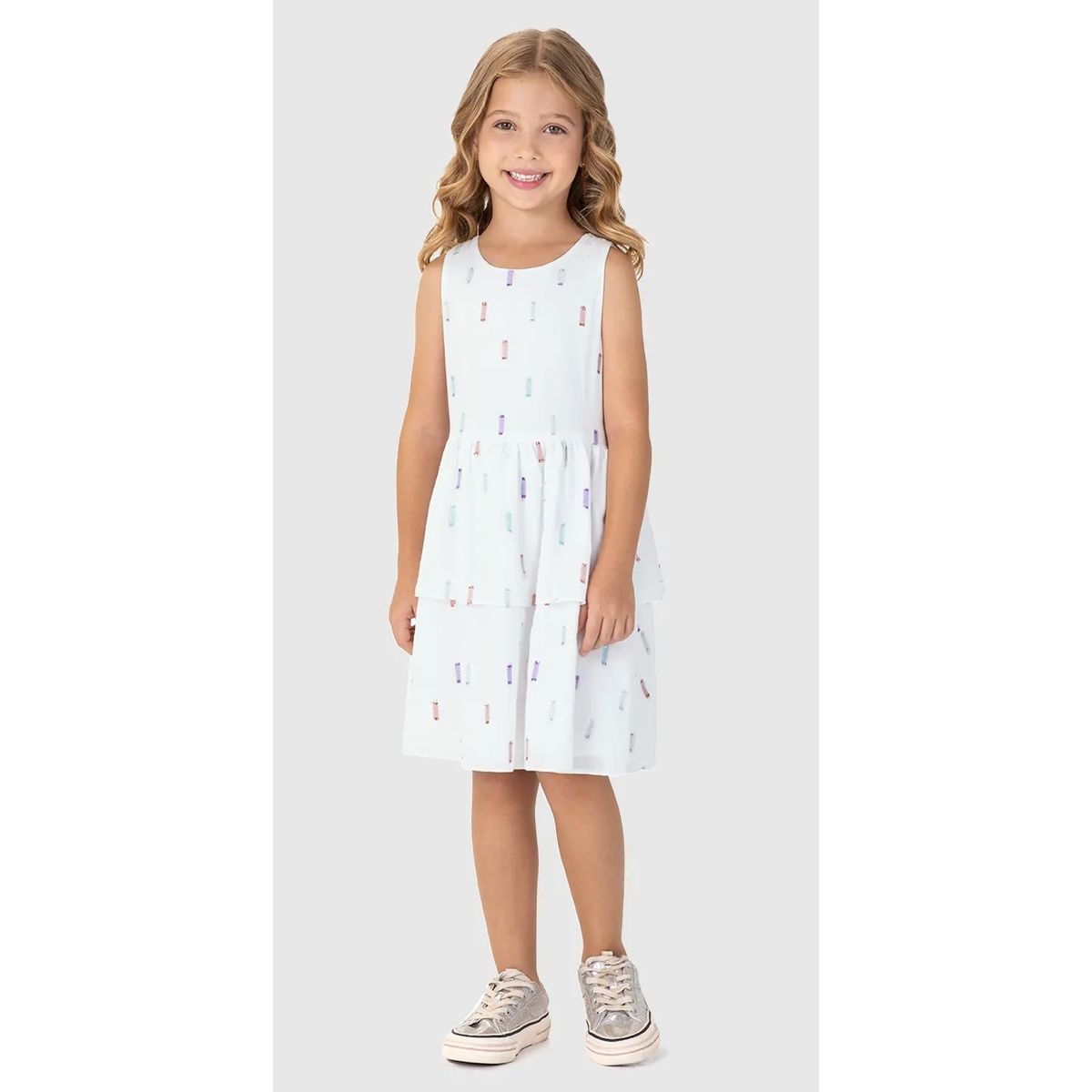 Vestido Infantil Camadas Em Plumetis Brilho Malwee... - Fátima Modas