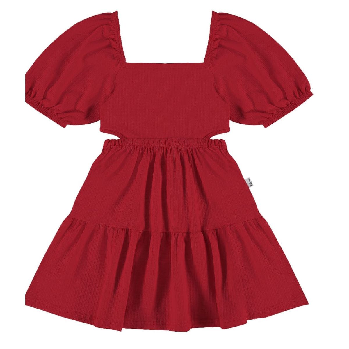 Vestido Infantil Detalhe Vazado Em Malha Texturiza... - Fátima Modas