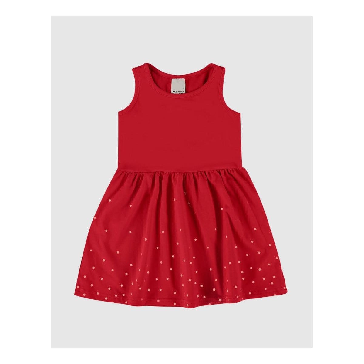 Vestido Infantil Rodado Sem Mangas Em Algodão Malw... - Fátima Modas