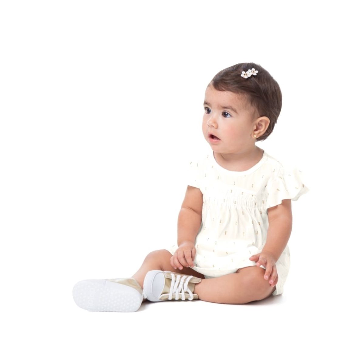 Conjunto Infantil Menina Manga Babado Em Viscose M... - Fátima Modas