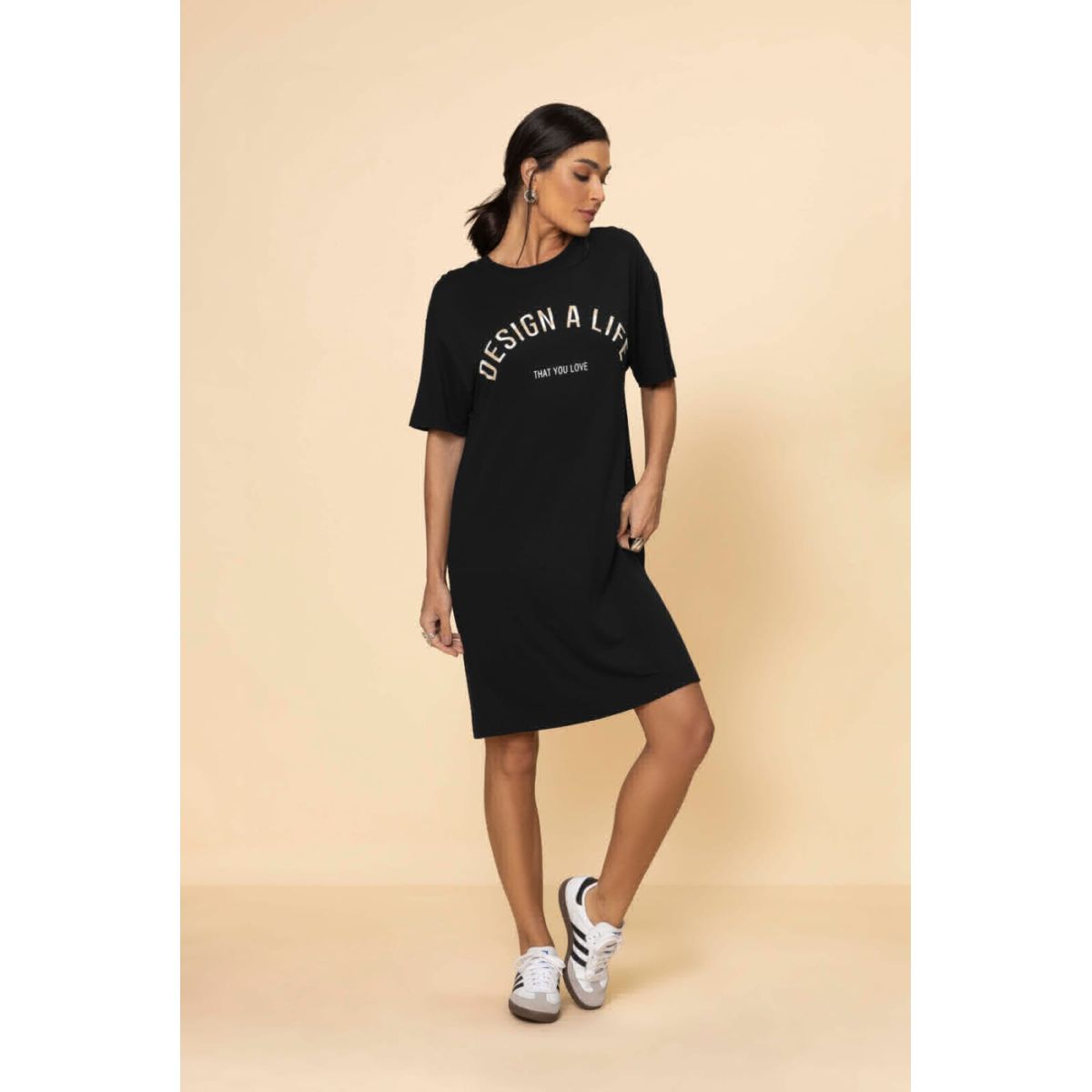 Vestido Curto Em Molecotton Rovitex Preto - Fátima Modas