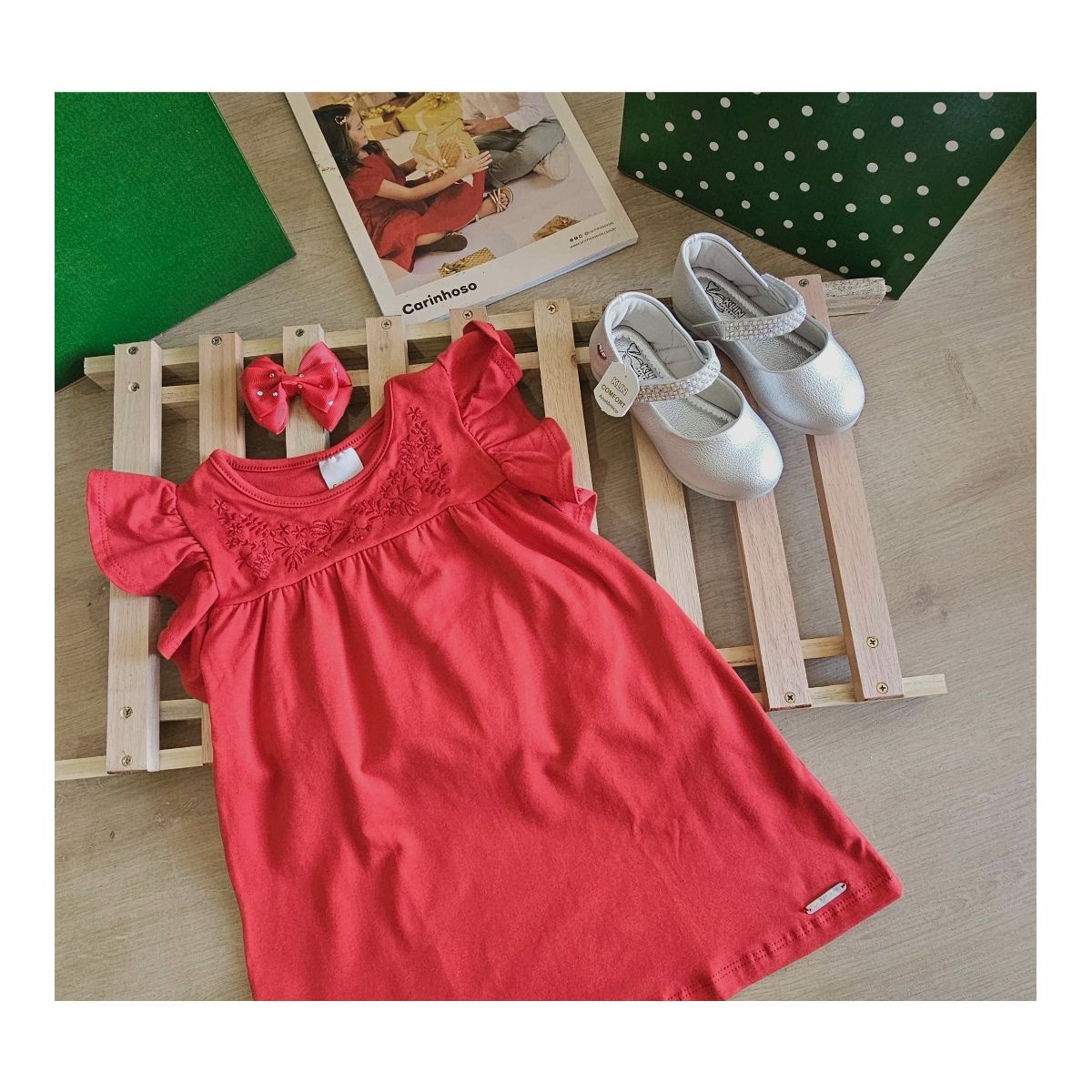 Vestido Carinhoso Bordado - Fátima Modas