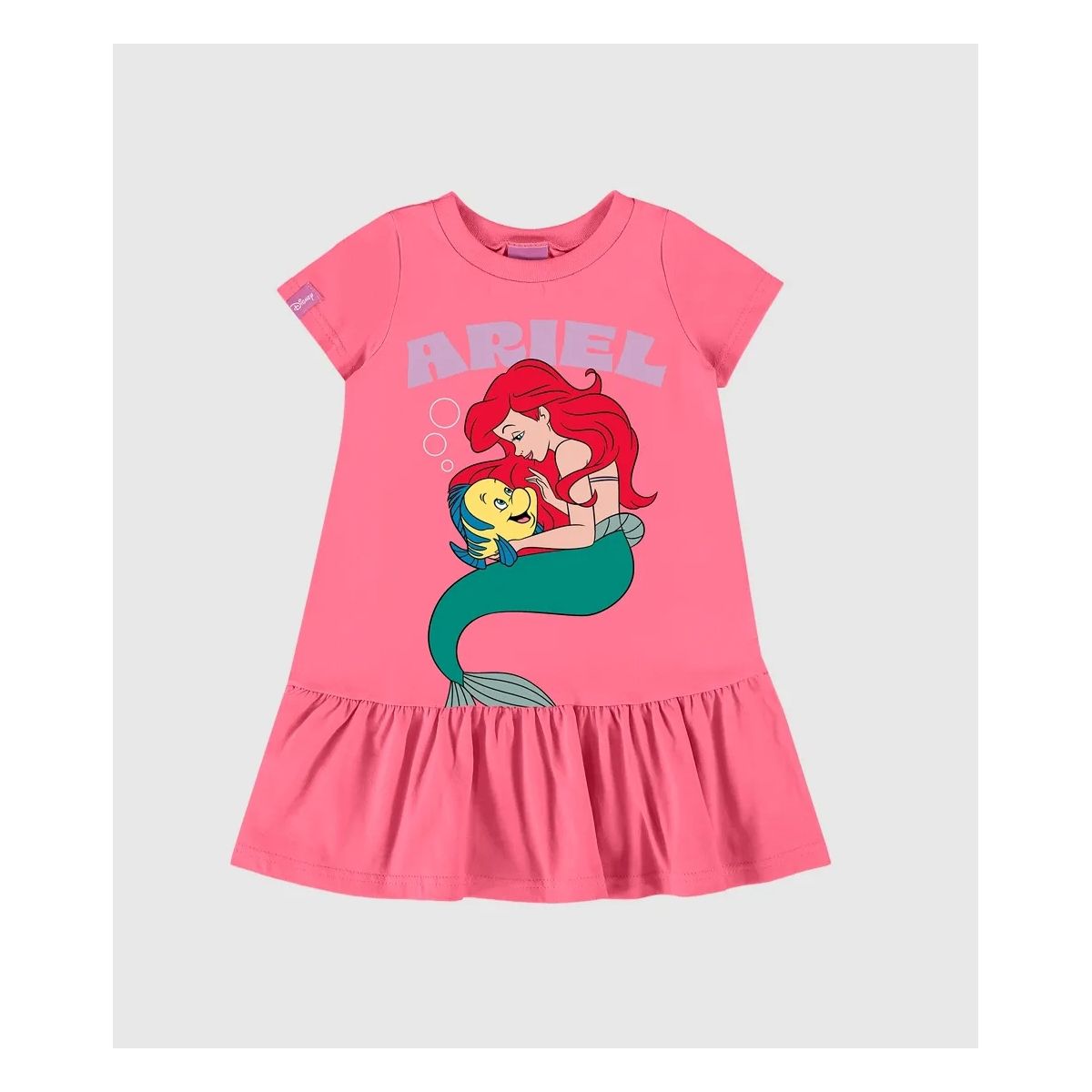 Vestido Infantil Ariel Princesa Disney Em Algodão ... - Fátima Modas