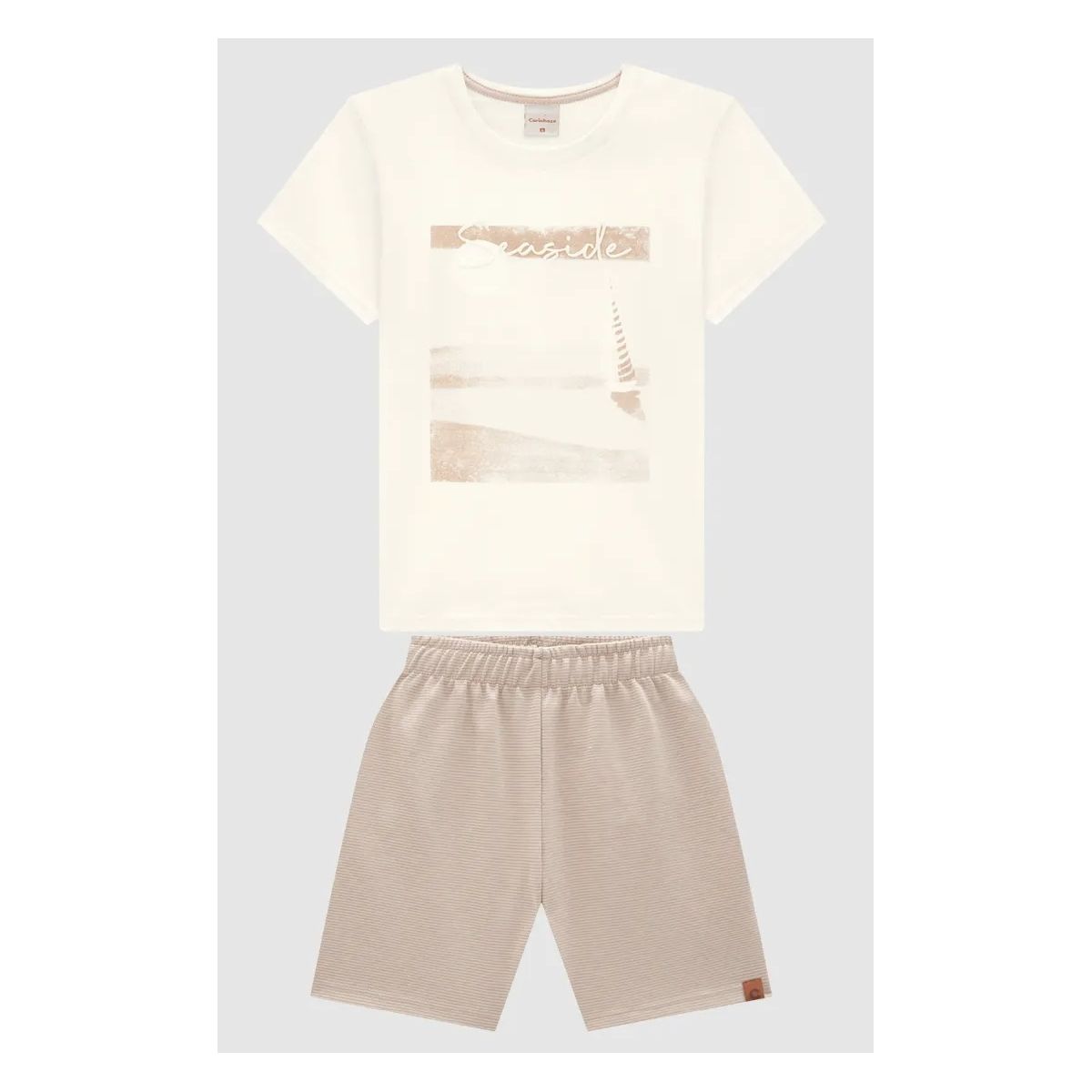 Conjunto Menino Camiseta Estampa Frontal Em Algodã... - Fátima Modas