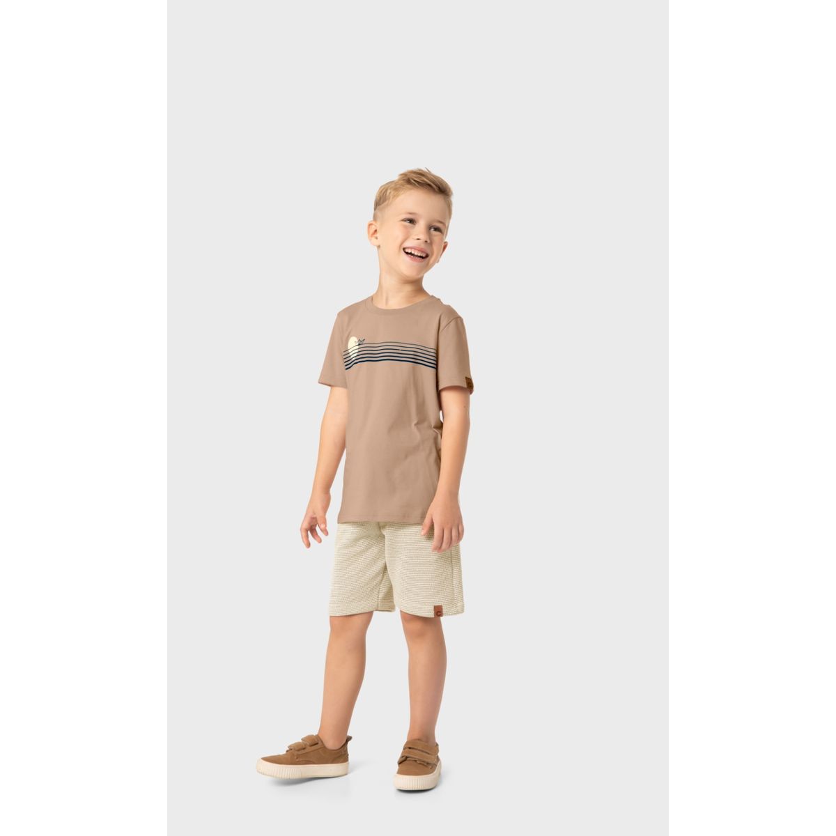 Conjunto Menino Camiseta Estampa Frontal E Bermuda... - Fátima Modas