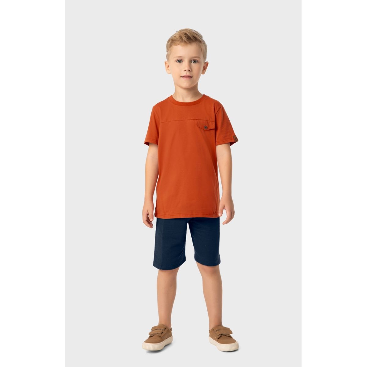 Conjunto Menino Camiseta Bolso Decorativo Em Algod... - Fátima Modas
