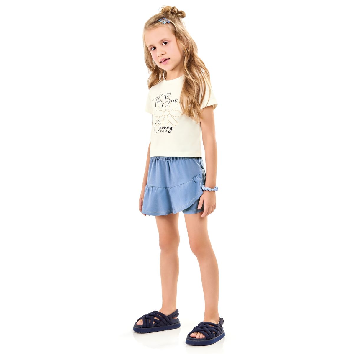 Conjunto Juvenil Feminino Blusa + Short/Saia - Fátima Modas