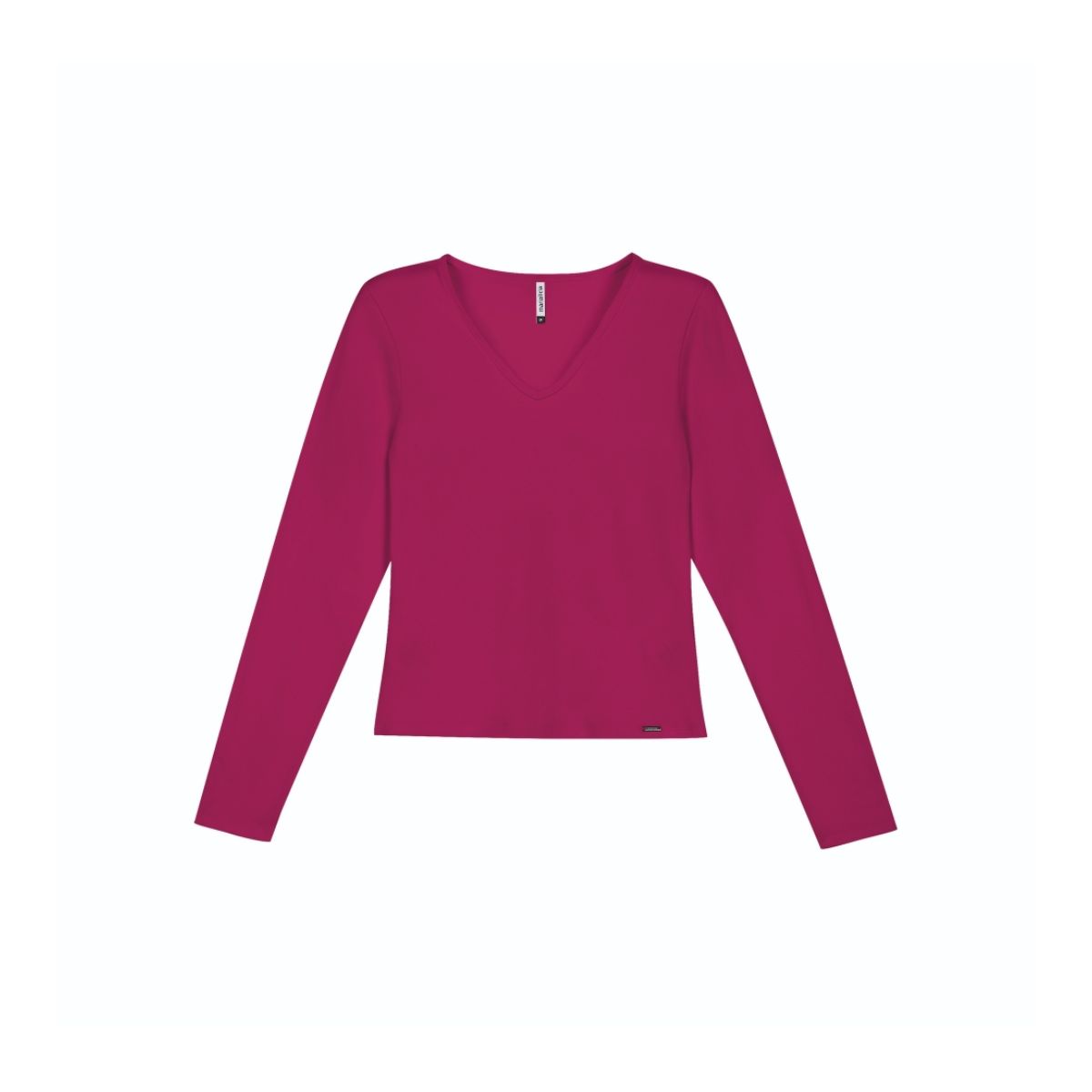 Blusa manga longa gola V viscose stretch - Fátima Modas
