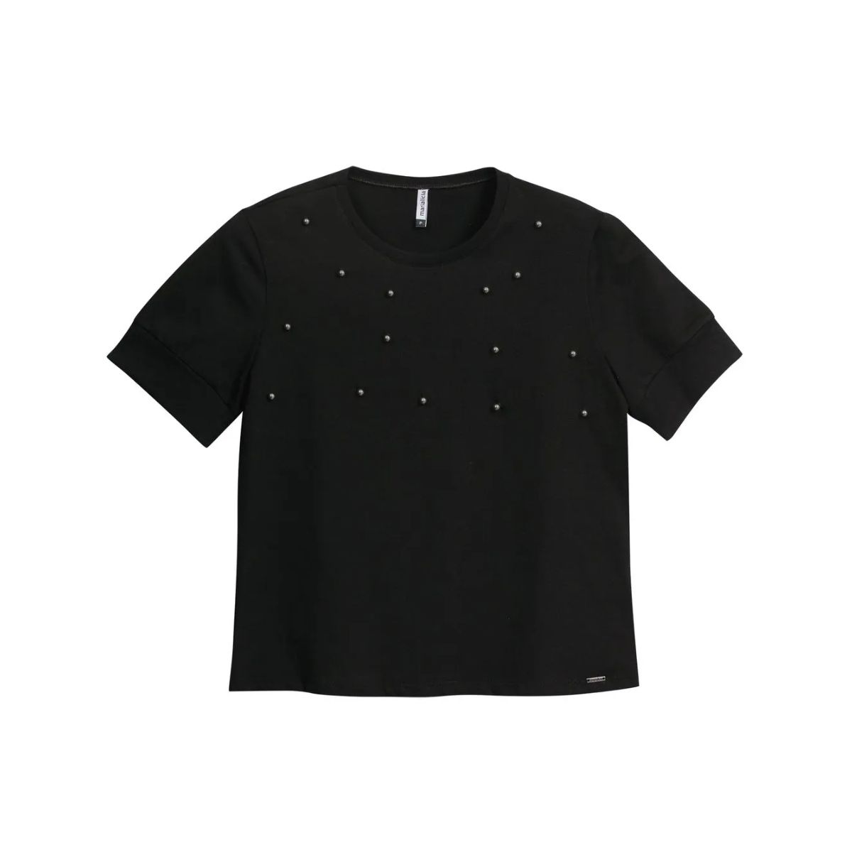 Blusa Feminina Com Aplicações Marialícia Preto - Fátima Modas