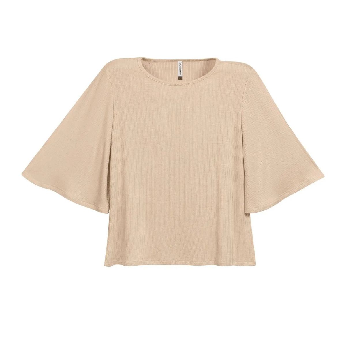 Blusa Feminina Manga Ampla Comfy Marialícia Bege - Fátima Modas