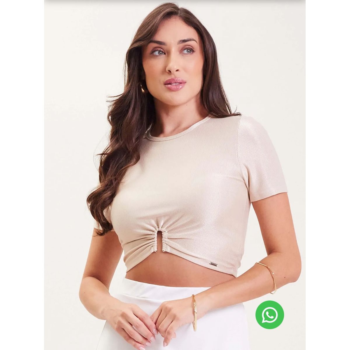 Blusa Feminina Com Amarração Frontal Marialícia Be... - Fátima Modas