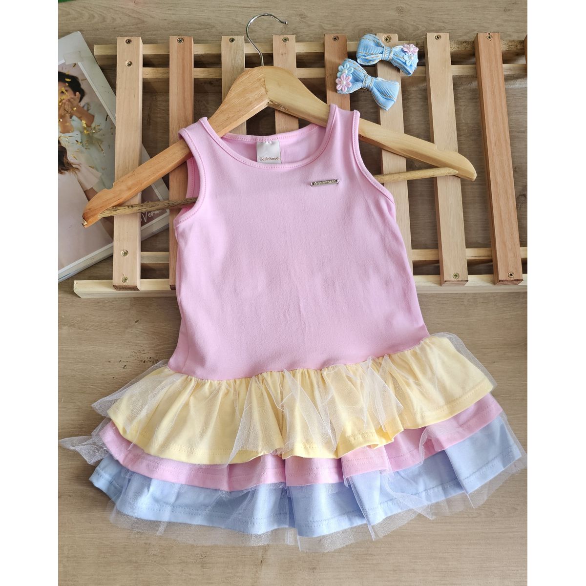 Vestido tule Carinhoso - Fátima Modas