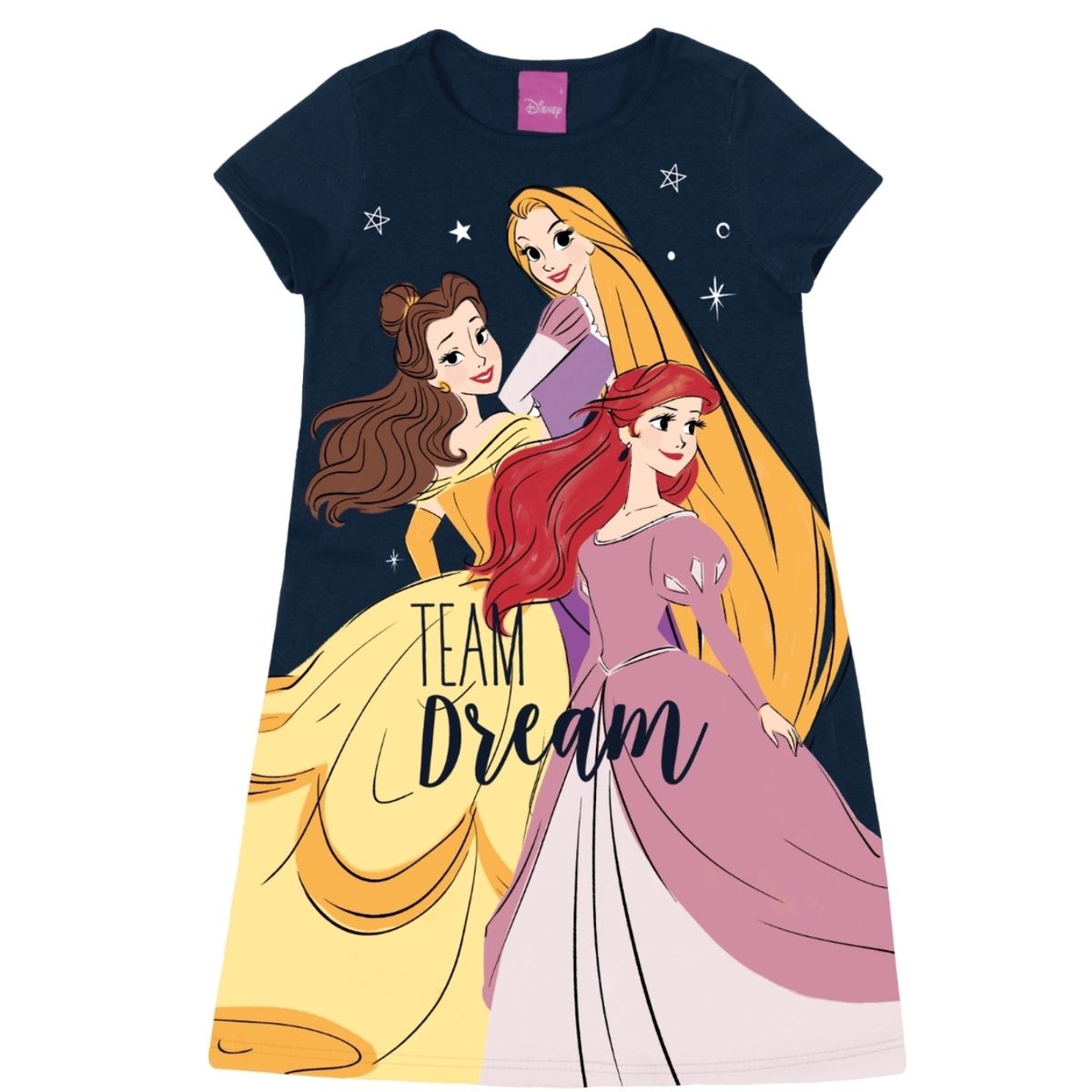 Vestido Infantil Com Estampa Das Princesas - Fátima Modas