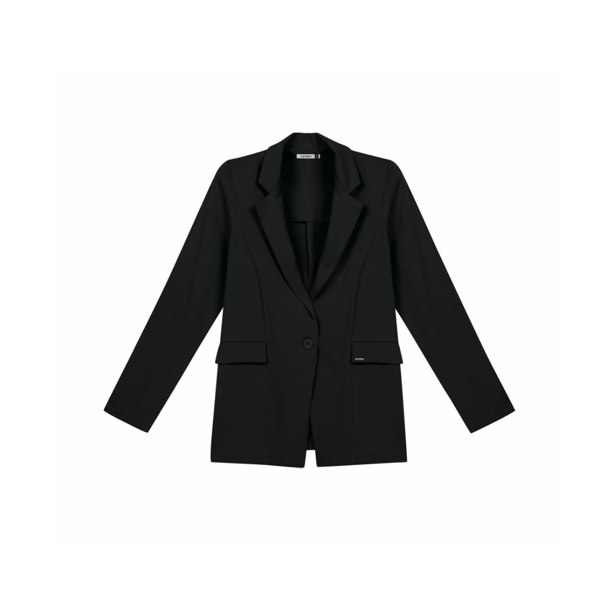 Blazer feminino reto liso gola tailleur - Fátima Modas