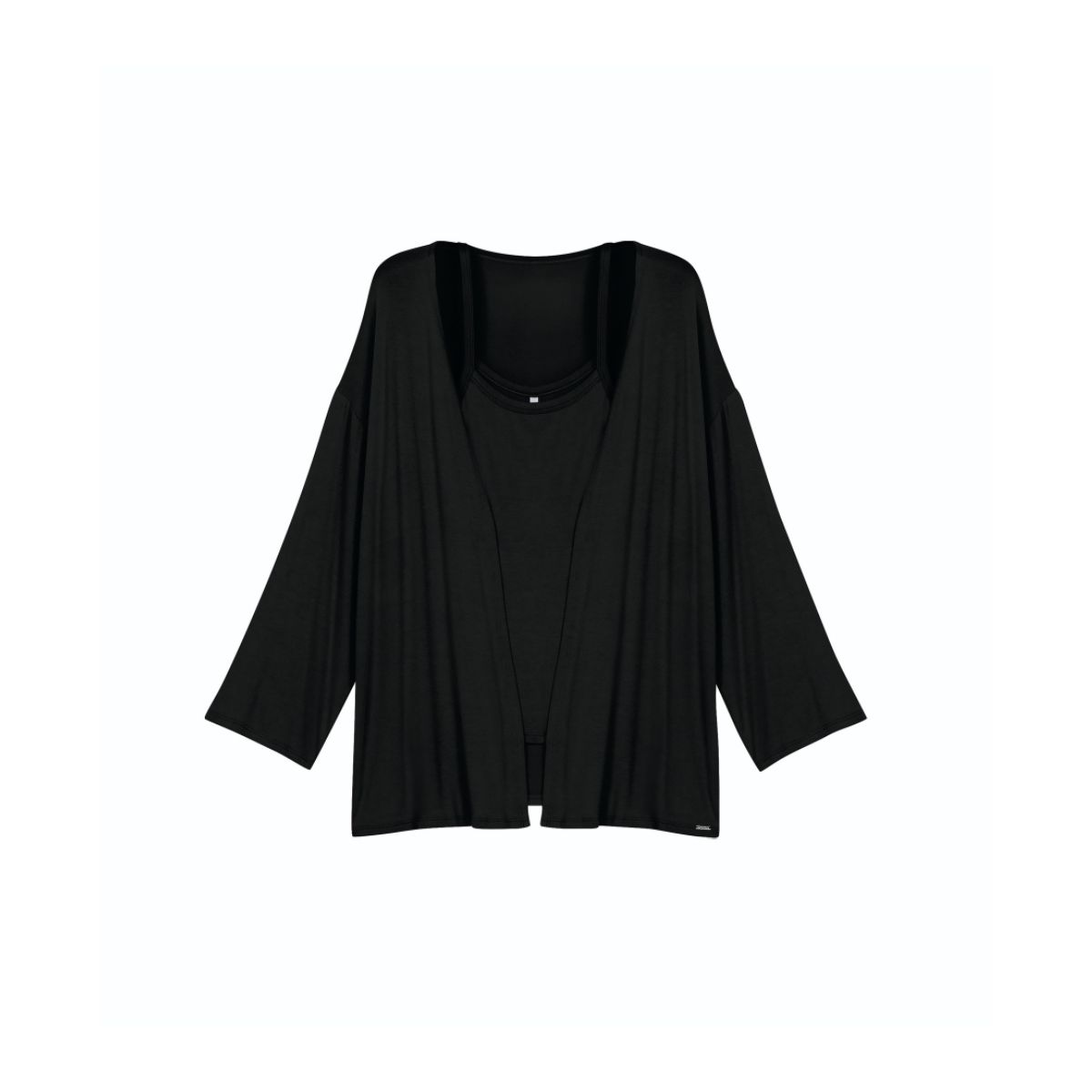 Twin Set com Cardigan Regata em Malha Tricô de Vis... - Fátima Modas