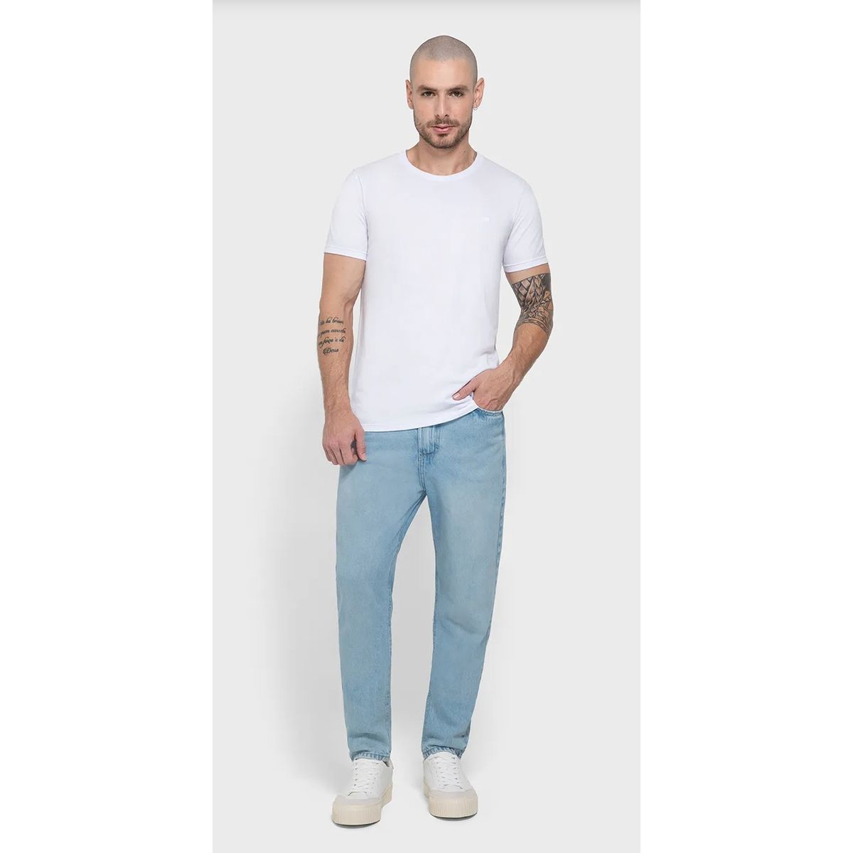 Calça Masculina Loose Fit Cintura Média Em Jeans 1... - Fátima Modas