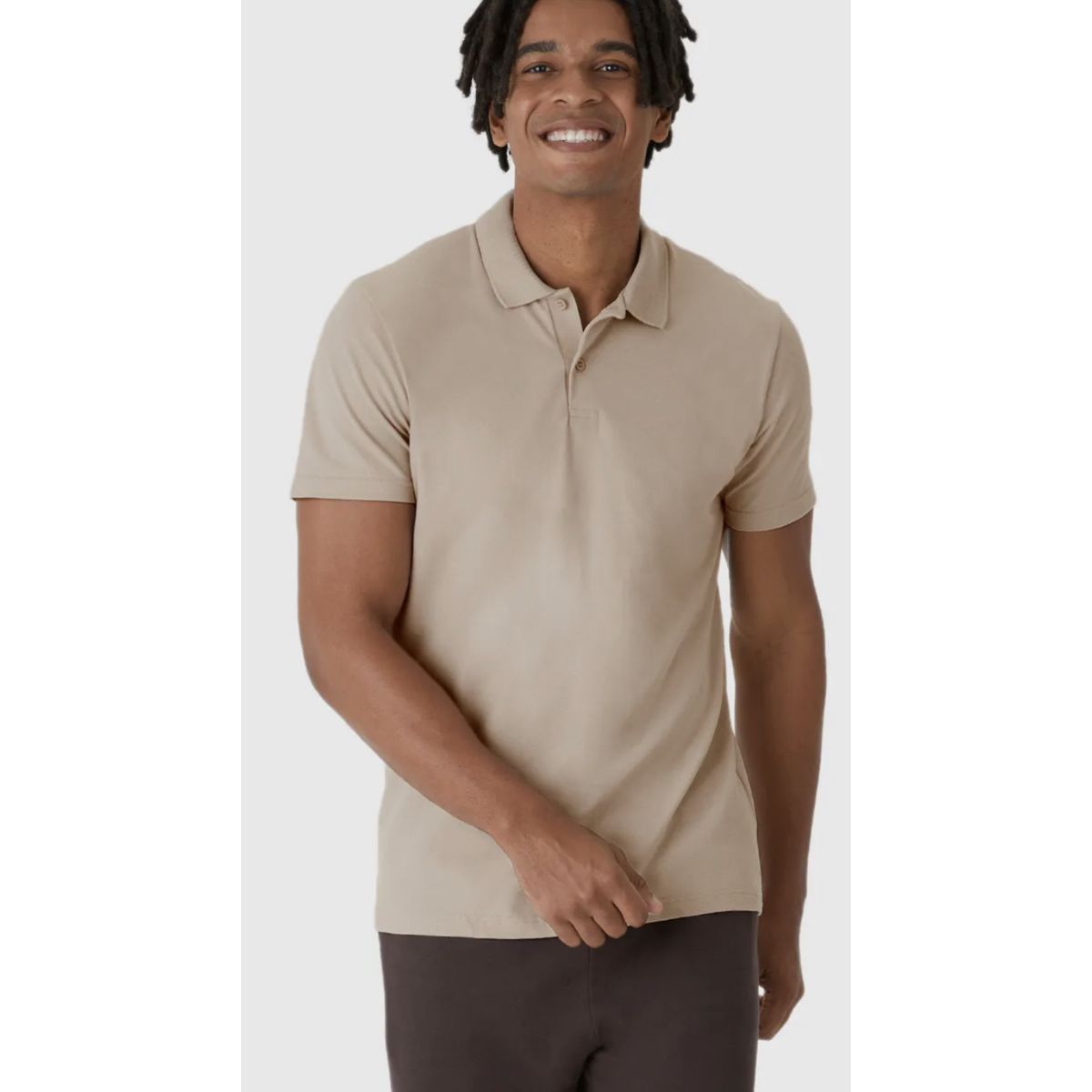 Camisa Polo Básica Masculina Gola Retilínea Em Piq... - Fátima Modas