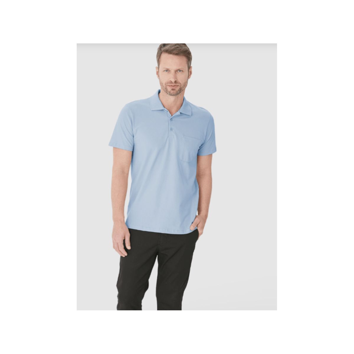 Camisa Polo Básica Masculina Gola Esporte E Bolso ... - Fátima Modas