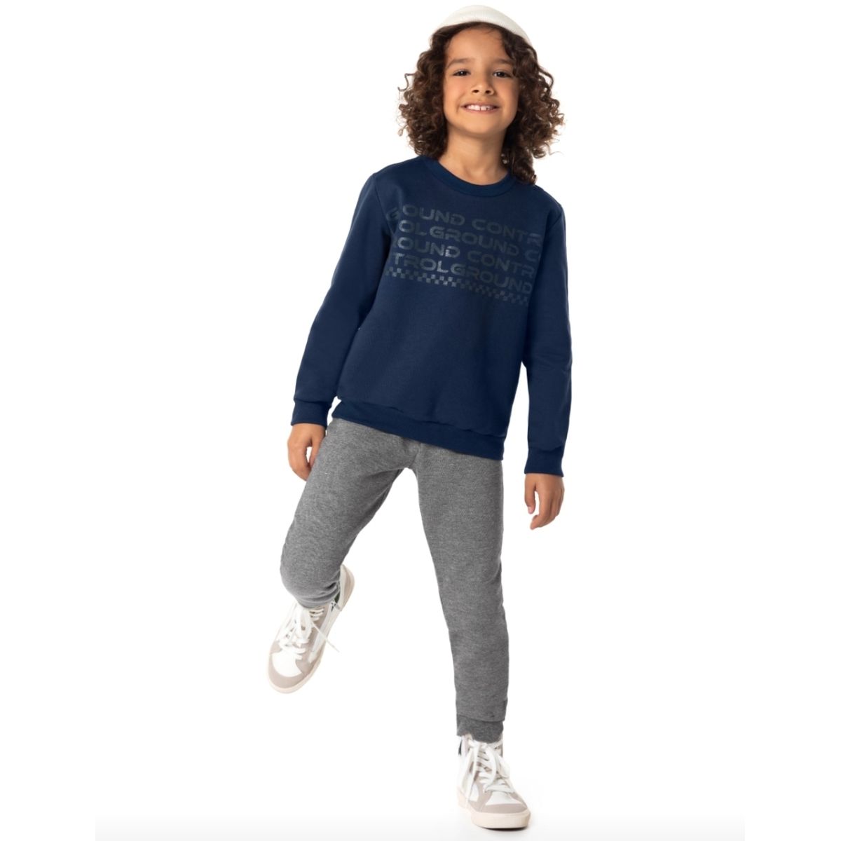 Calça Moletom Infantil Flanelada Básica Com Punho ... - Fátima Modas