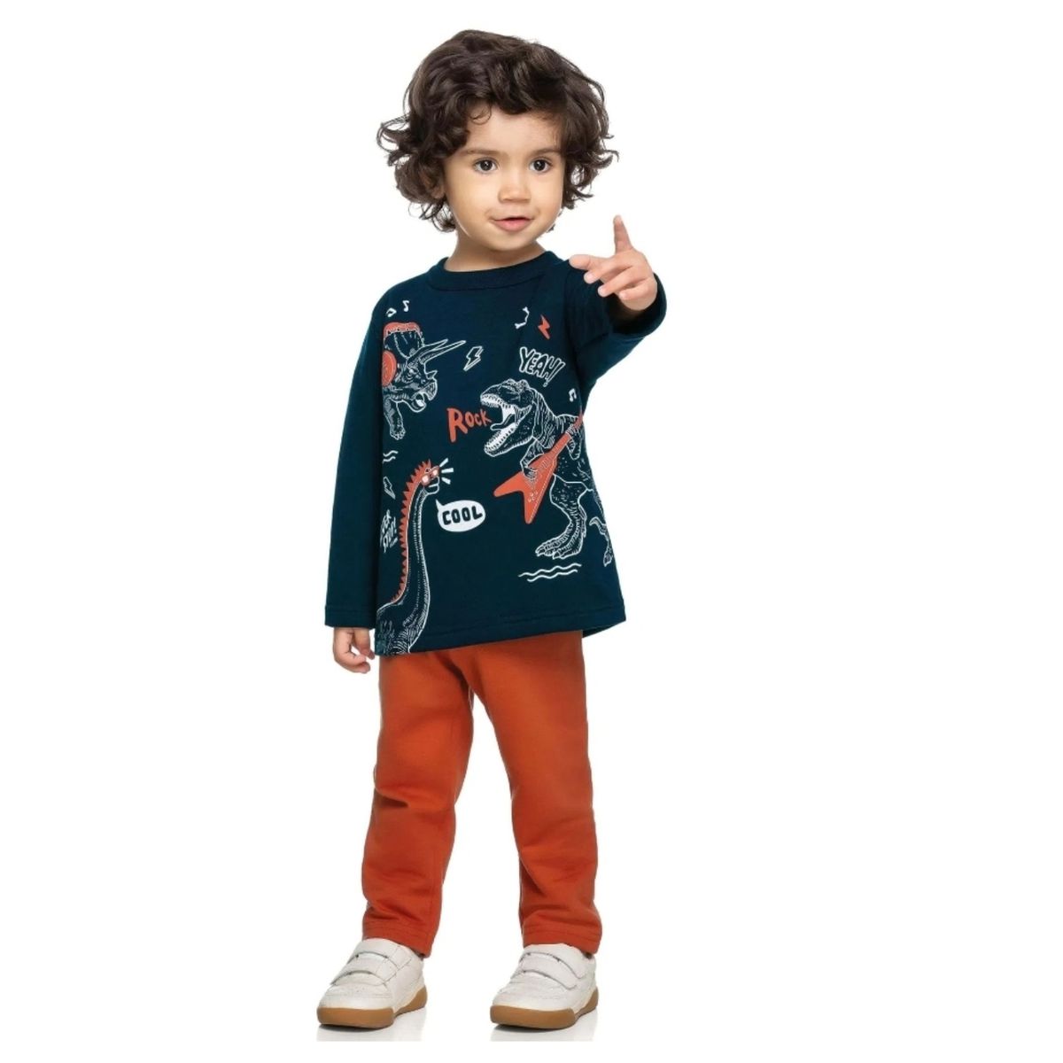 Conjunto Infantil Menino Dinossauro Roqueiro Elian... - Fátima Modas