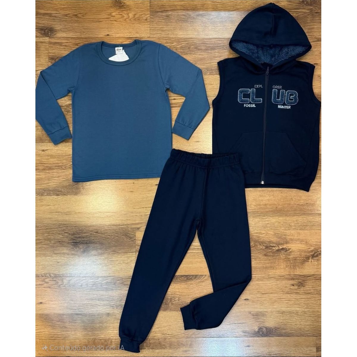 Conjunto Infantil Elian Camiseta Manga Longa Com C... - Fátima Modas