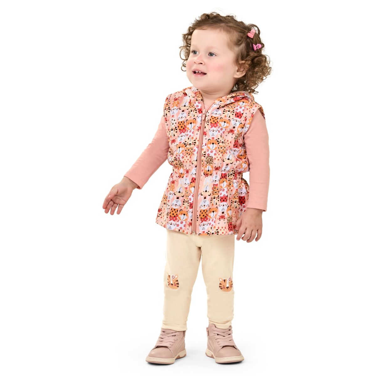 Tri Conjunto Infantil Bichinhos Rosa Elian - Fátima Modas