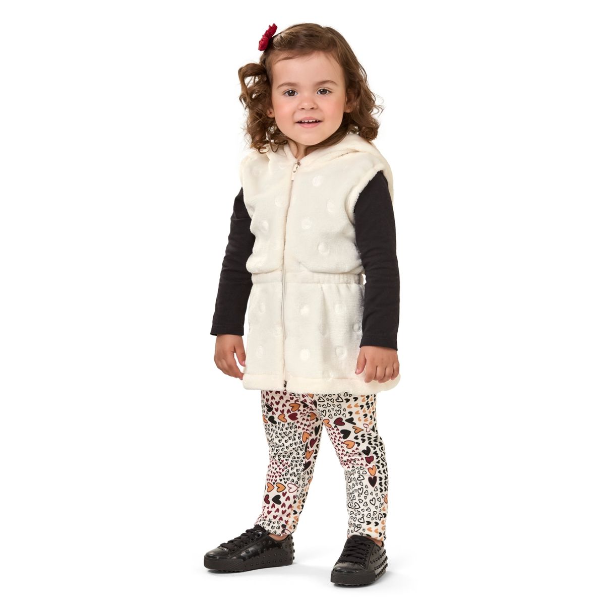 Tri Conjunto Infantil Colete pelinho Elian - Fátima Modas