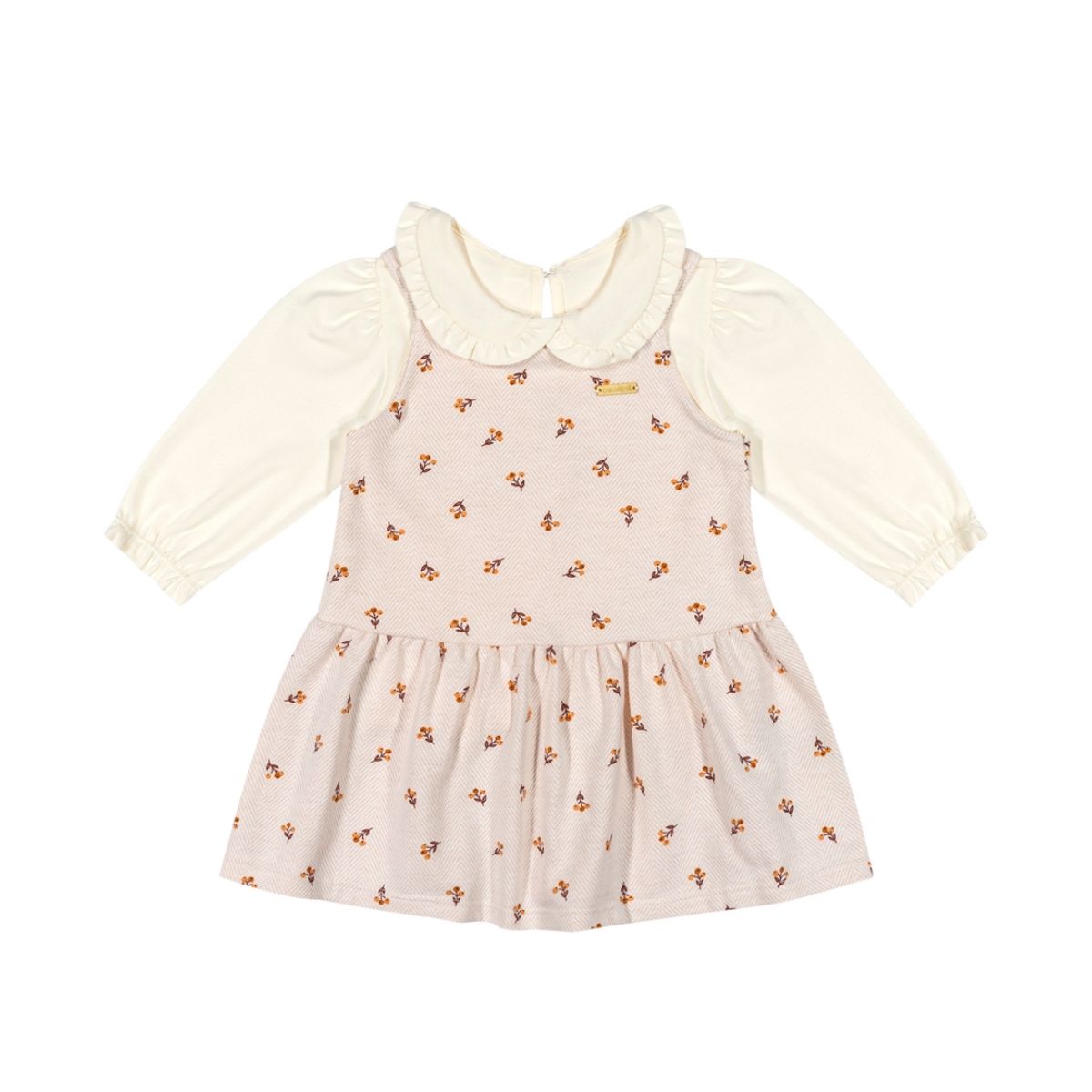 Conjunto Bebê Menina Vestido Floral e Blusa Colori... - Fátima Modas