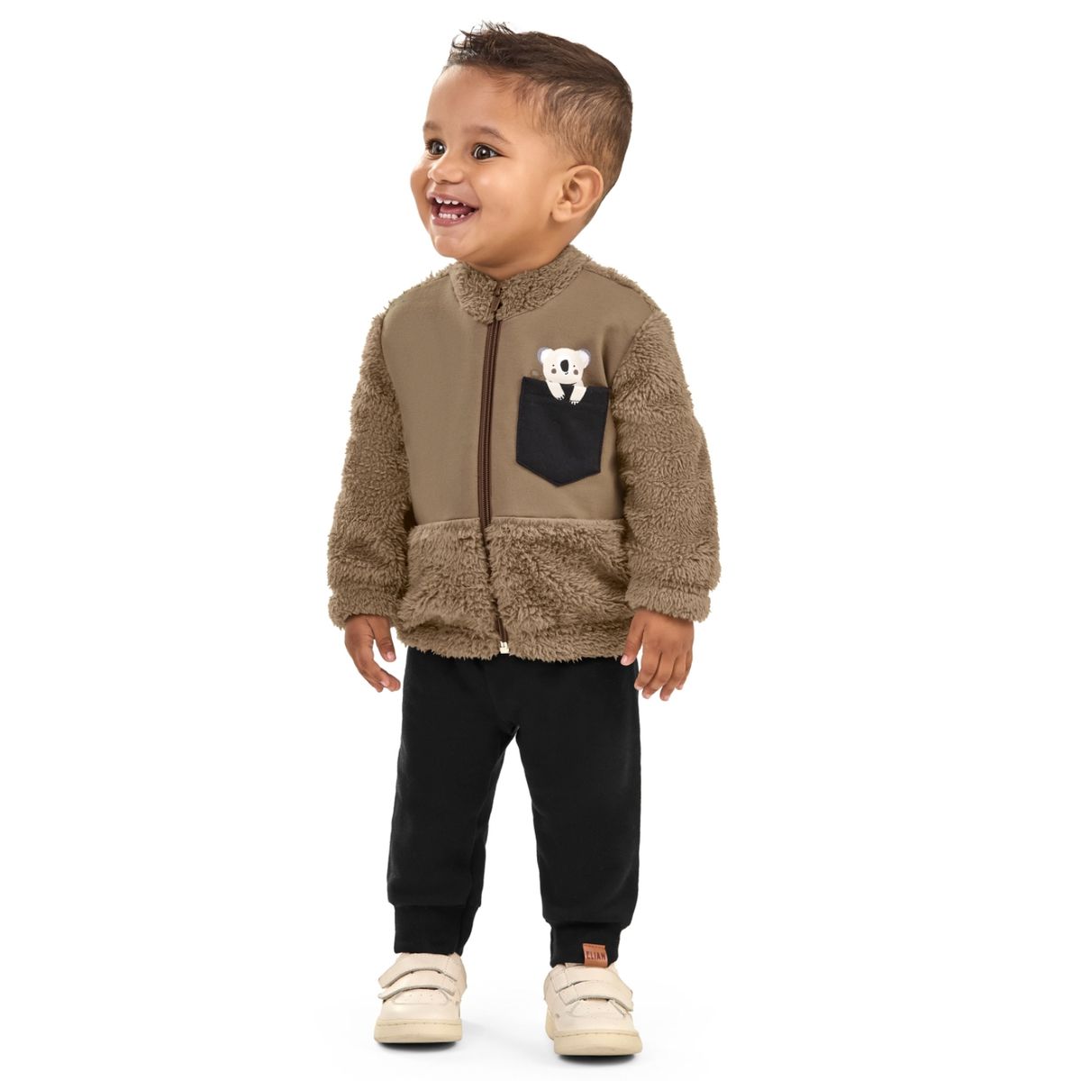 Conjunto Bebê Menino Peluciado Colorittá Marrom - Fátima Modas
