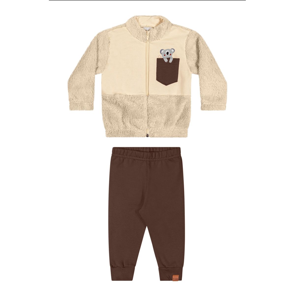 Conjunto Bebê Menino Peluciado Colorittá Bege - Fátima Modas