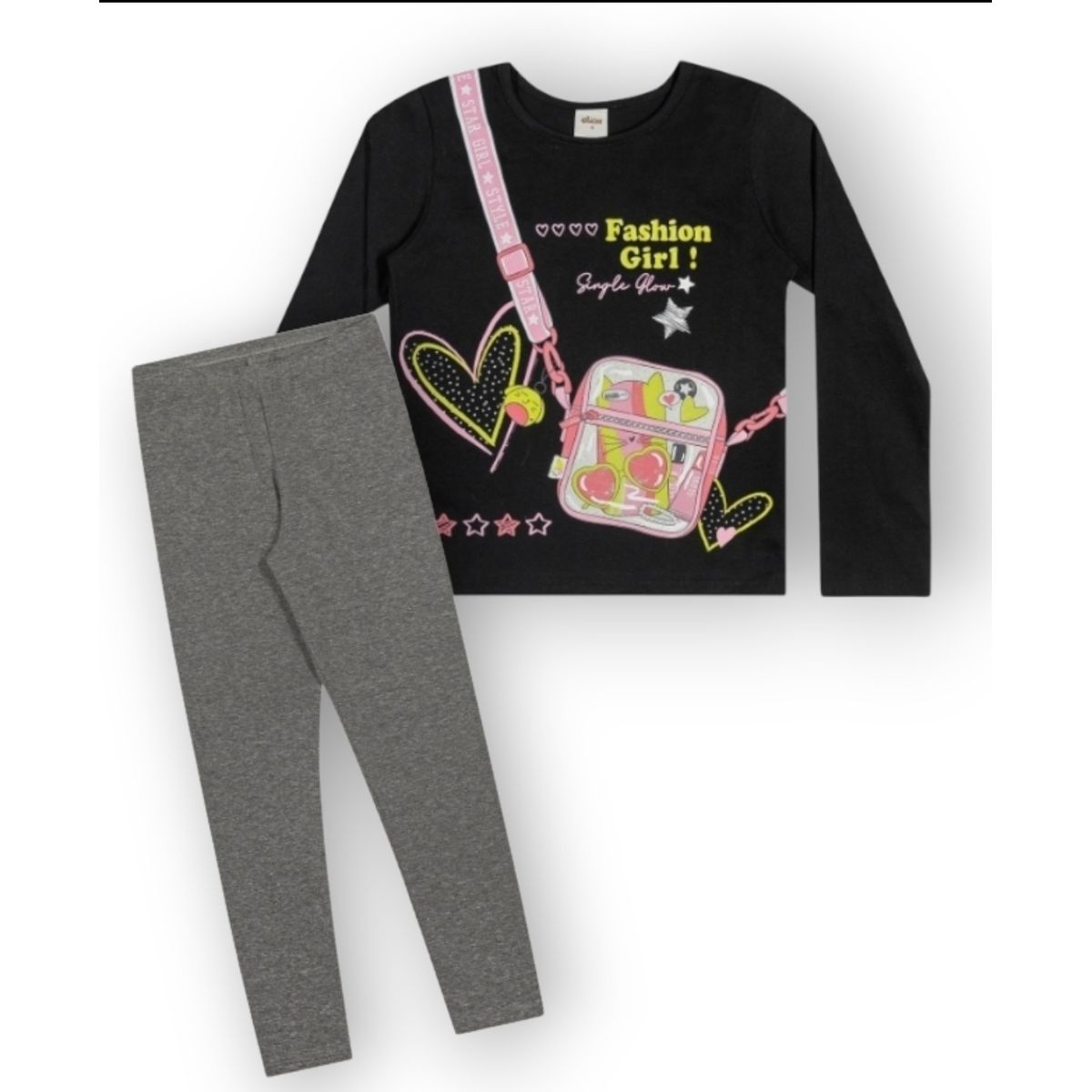 Conjunto Blusa e Legging Menina Infantil Elian Pre... - Fátima Modas