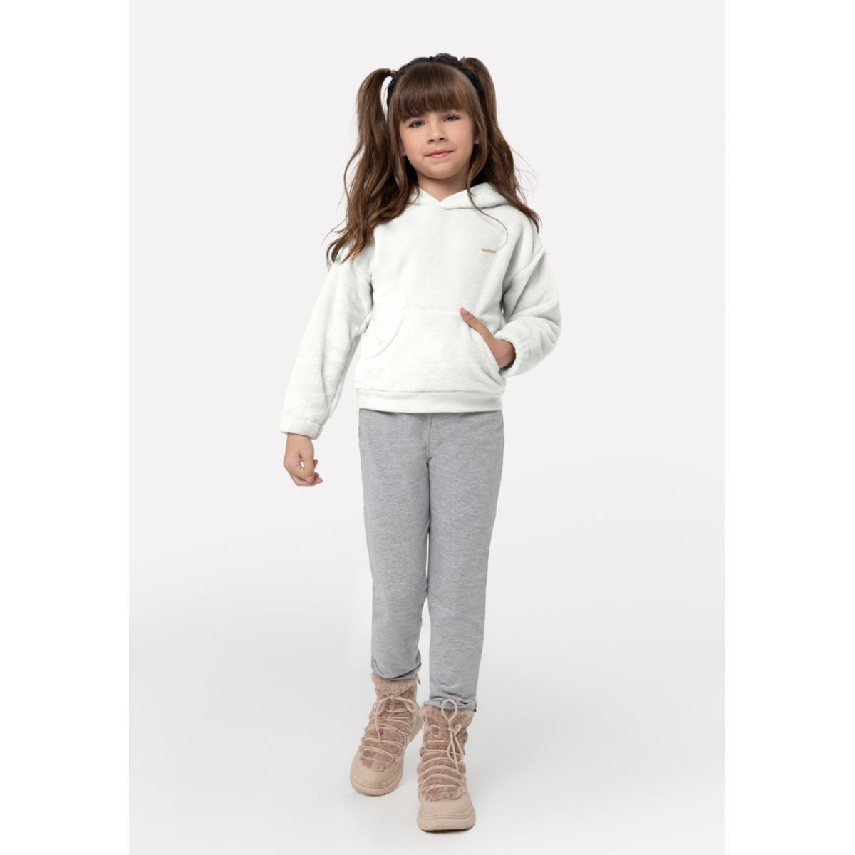 Conjunto Infanil Menina Blusão Em Pelúcia - Fátima Modas