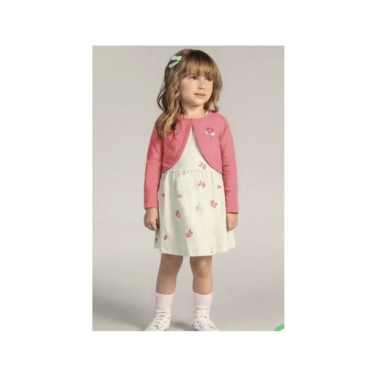 Conjunto Vestido e Bolero Infantil Brandili - Fátima Modas