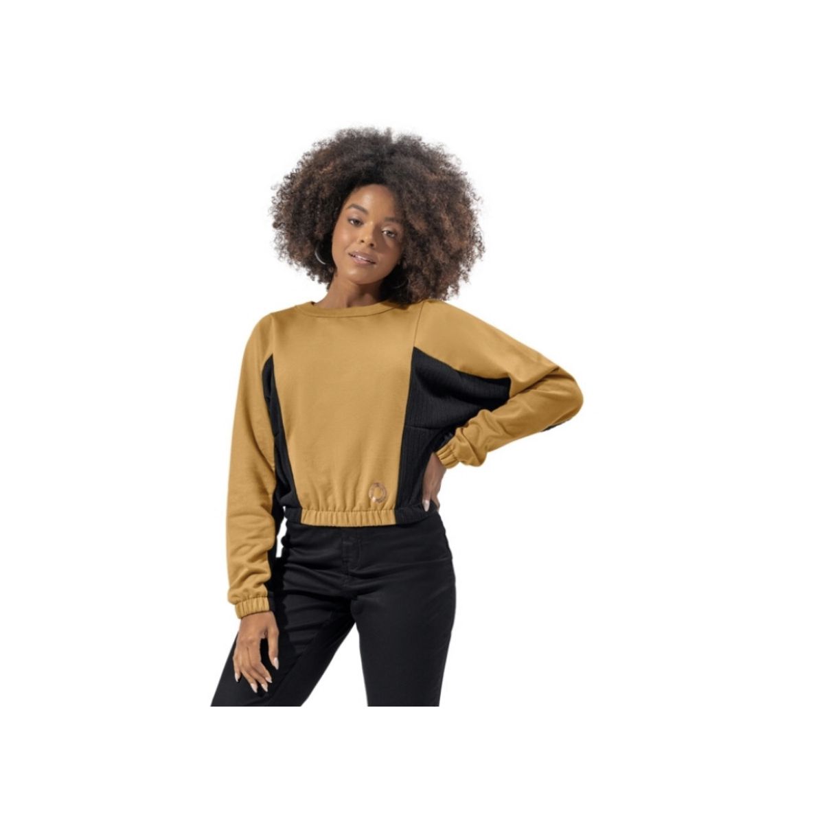 Blusa Moletom Cereja Rosa Camel - Fátima Modas