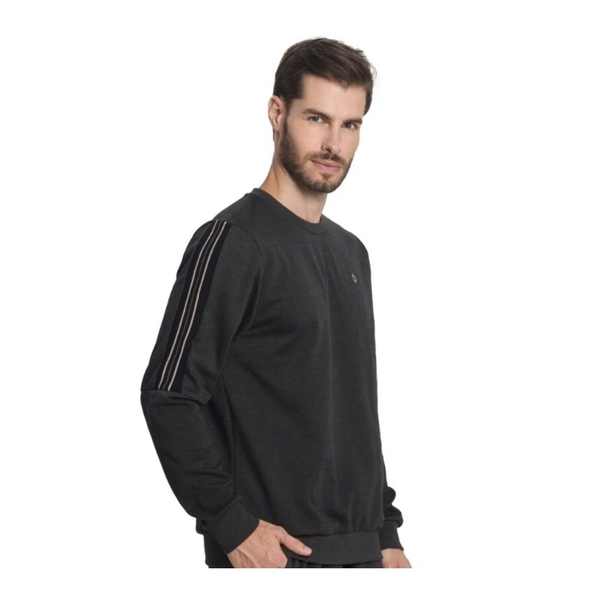 Blusa Moletom Diametro Preta - Fátima Modas