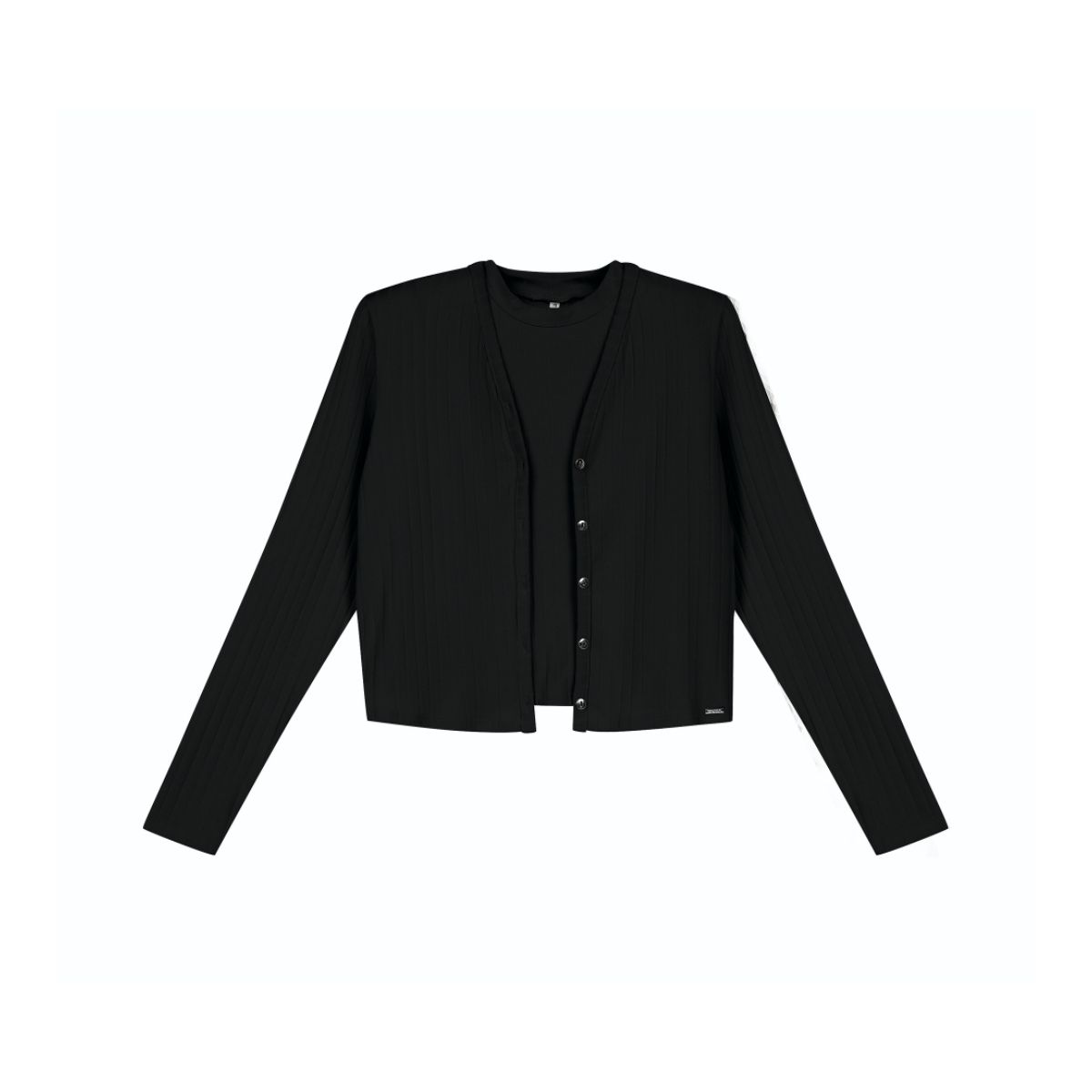 CARDIGAN COM REGATA FEMININO PRETO - Fátima Modas