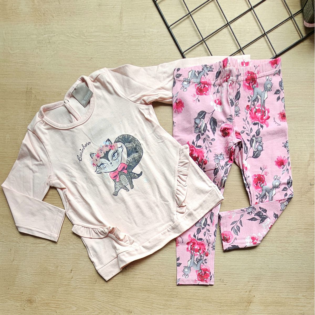 Conjunto Infantil Carinhoso Jardin Feminino - Rosa - Fátima Modas