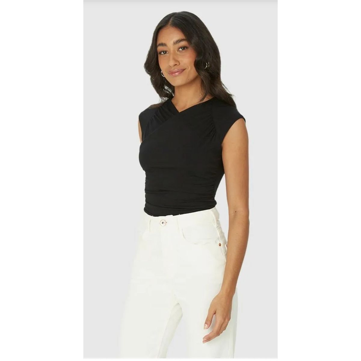 Blusa Feminina Decote Transpassado Em Viscose Stre... - Fátima Modas