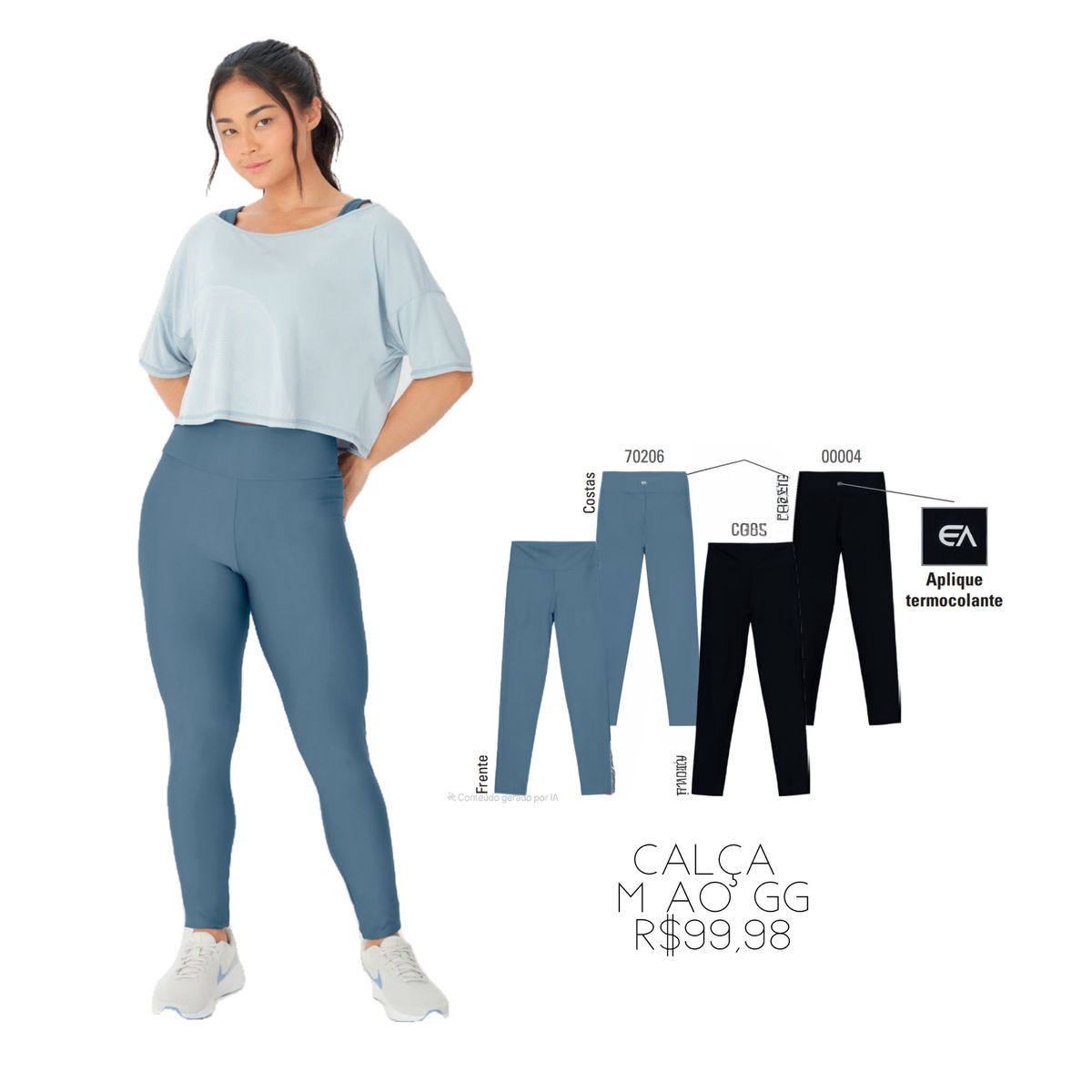 Calça Legging Feminina Em Malha Com Proteção UV50+... - Fátima Modas