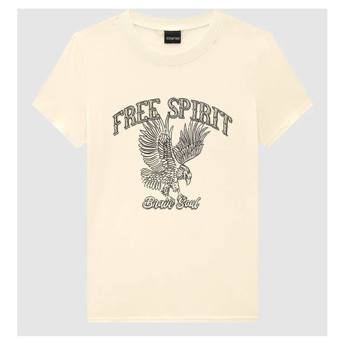 T-Shirt Feminina Slim Free Spirit Brave Soul Em Al... - Fátima Modas