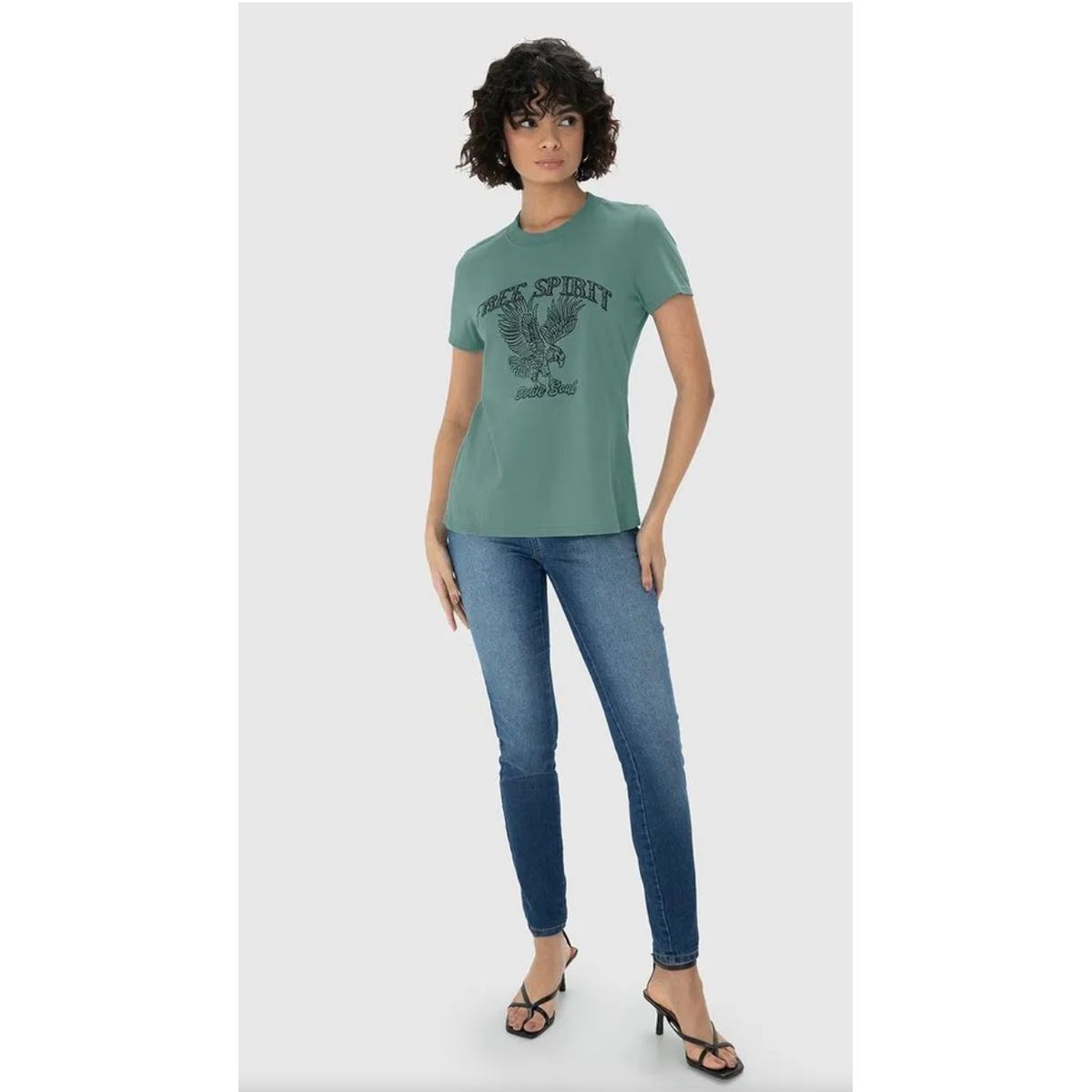 T-Shirt Feminina Slim Free Spirit Brave Soul Em Al... - Fátima Modas