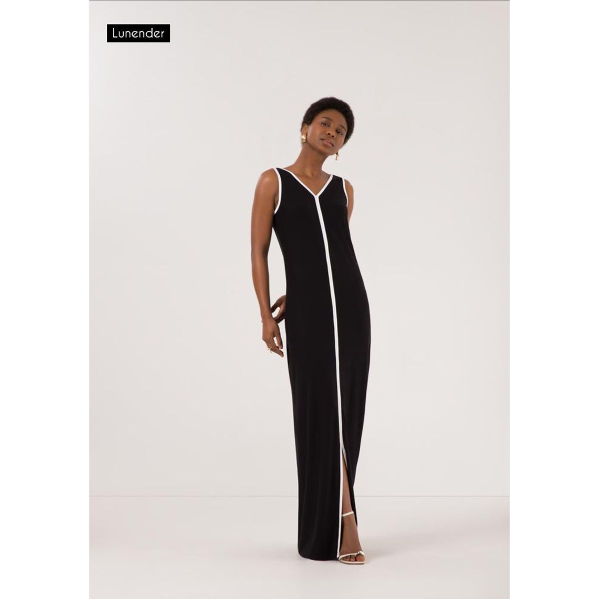 Vestido Lunender lista - Fátima Modas