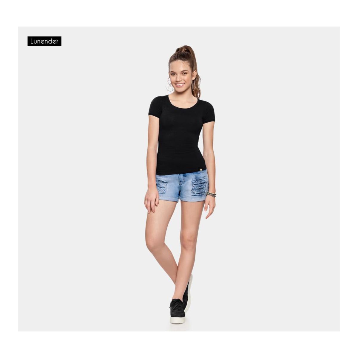 BLUSA MALHA COTTON THIRTY P PRETO REATIVO - Fátima Modas